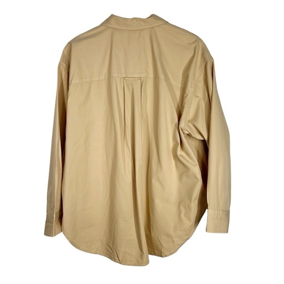 J.CREW Tan Etenne Oversized Fit Button up Collared Shirt Size Large Petite - Picture 6 of 8